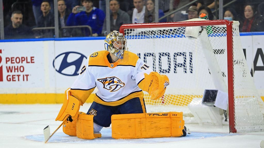 Juuse Saros pelaa upeaa kautta NHL-seura Nashville Predatorsin maalilla.