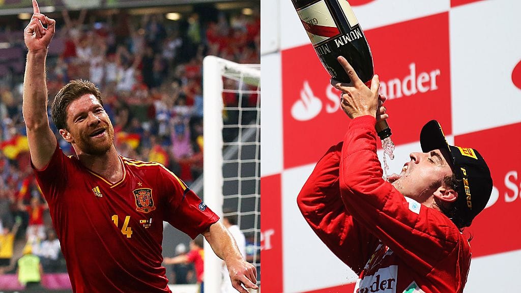 Xabi Alonso ja Fernando Alonso toivat menestystä Espanjalle viikonloppuna.