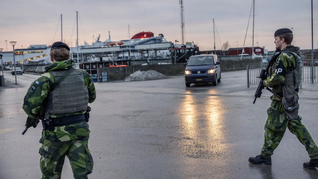 Ruotsalaisia sotilaita Gotlannissa tammikuussa 2022.