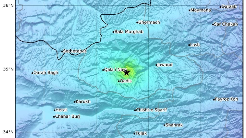 Yhdysvaltain geologisen mittauskeskuksen mukaan lähellä maanpintaa tapahtunut järistys oli voimakkuudeltaan 5,3. Karttakuva: AOP.