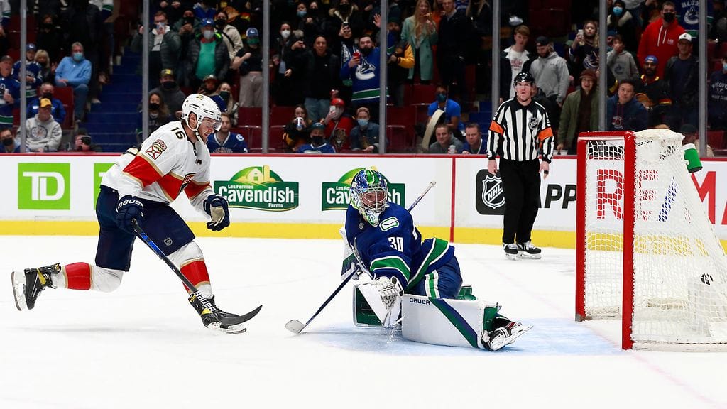 Aleksander Barkov upotti Florida Panthersille ottelun ratkaisseen voittomaalin Vancouver Canucksia vastaan.