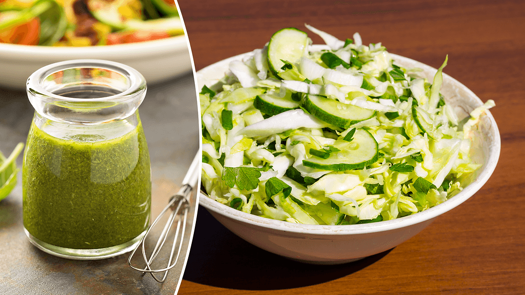 Green Goddes -saalaatin juju on herkullisessa kastikkeessa.
