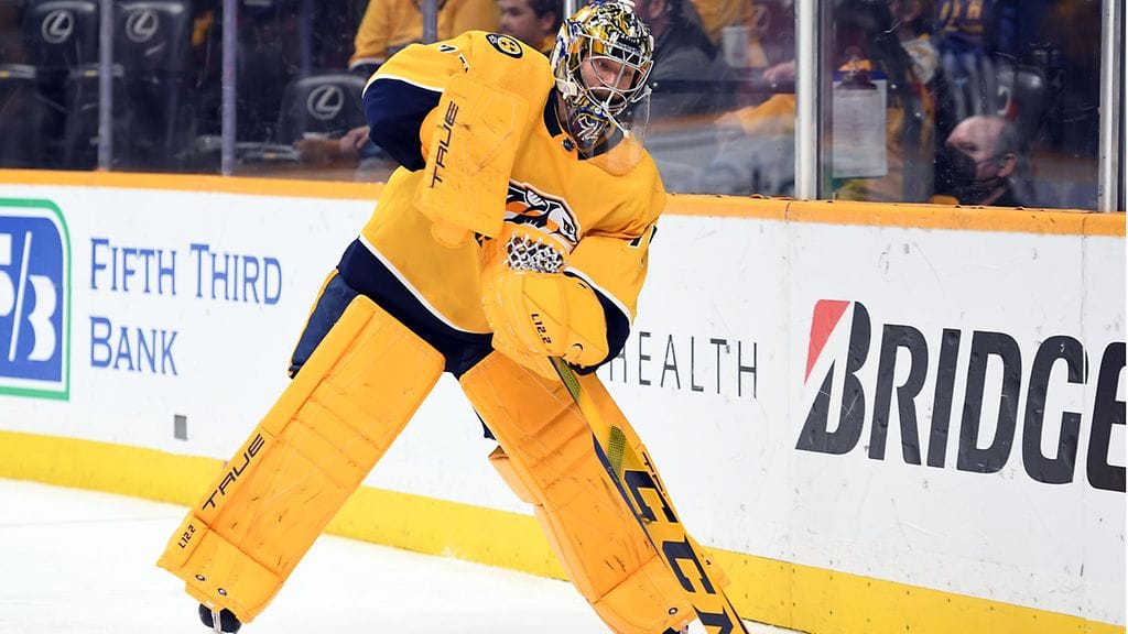 Juuse Saros torjui NHL-uran 100. voittonsa.