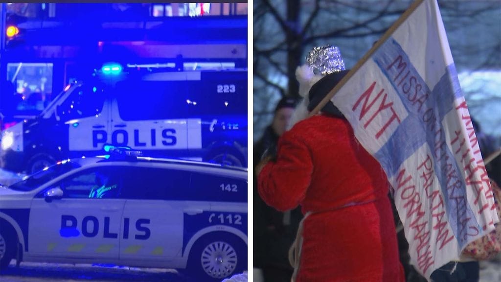 Arkistokuva Helsingissä pidetystä Convoy Finland -mielenosoituksesta.