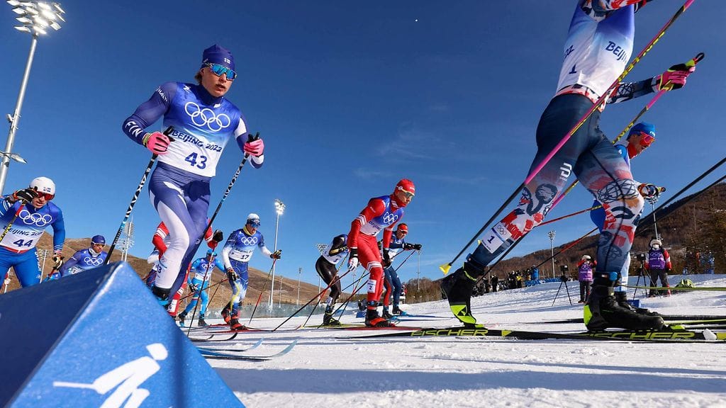 Remi Lindholm miesten yhdistelmäkisassa Pekingin olympialaisissa sunnuntaina.