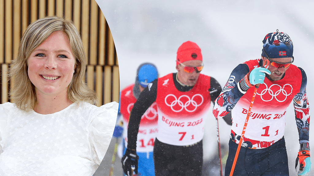 Maren Lundby piikitteli Norjan viestin avaaja Emil Iversenille. KUVAT: ALLOVERPRESS