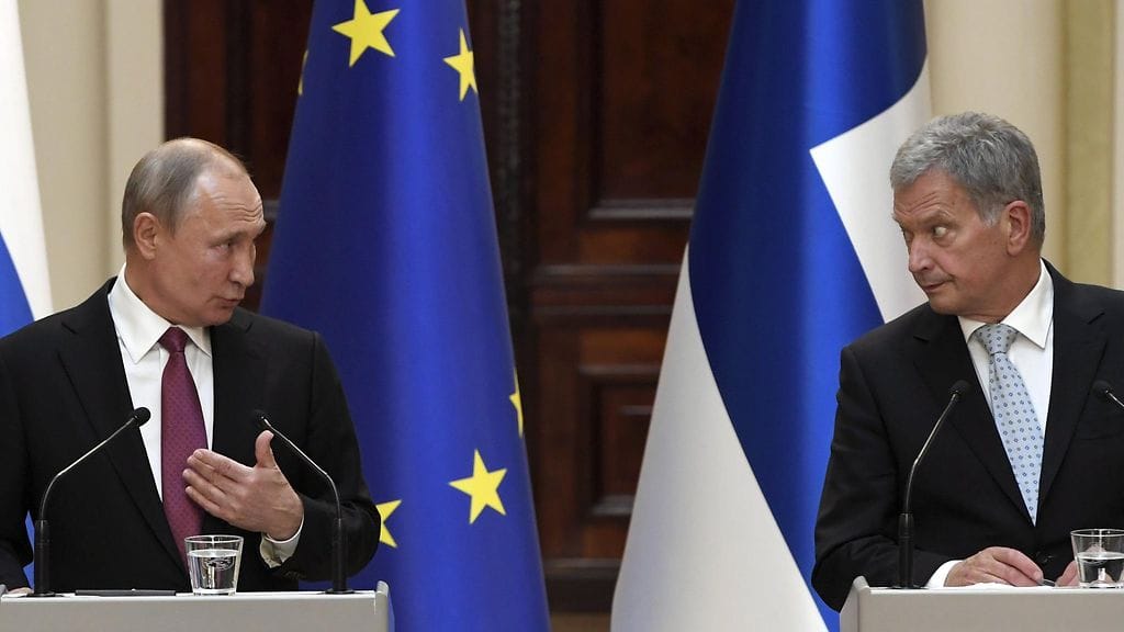 Presidentit Vladimir Putin ja Sauli Niinistö Helsingissä vuonna 2019.