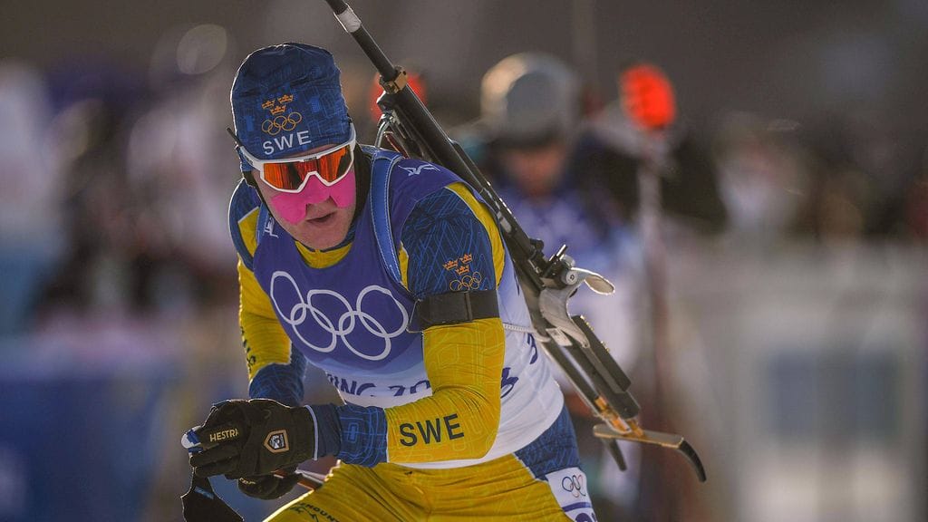 Sebastian Samuelsson on viestin olympiavoittaja neljän vuoden takaa Pyeongchangista.