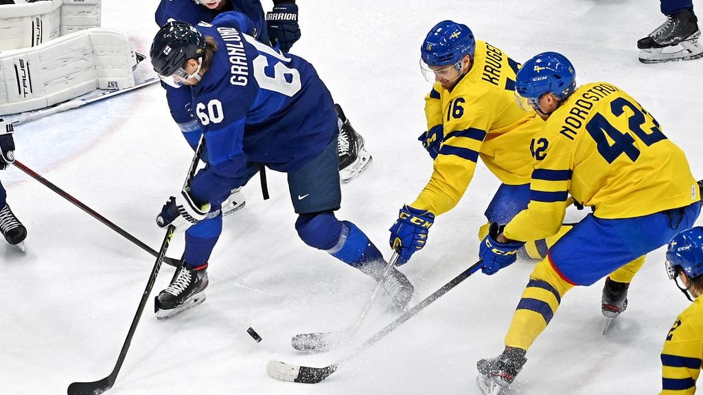 Markus Granlund ajettiin ulos Pekingin olympialaisten Ruotsi-ottelusta.