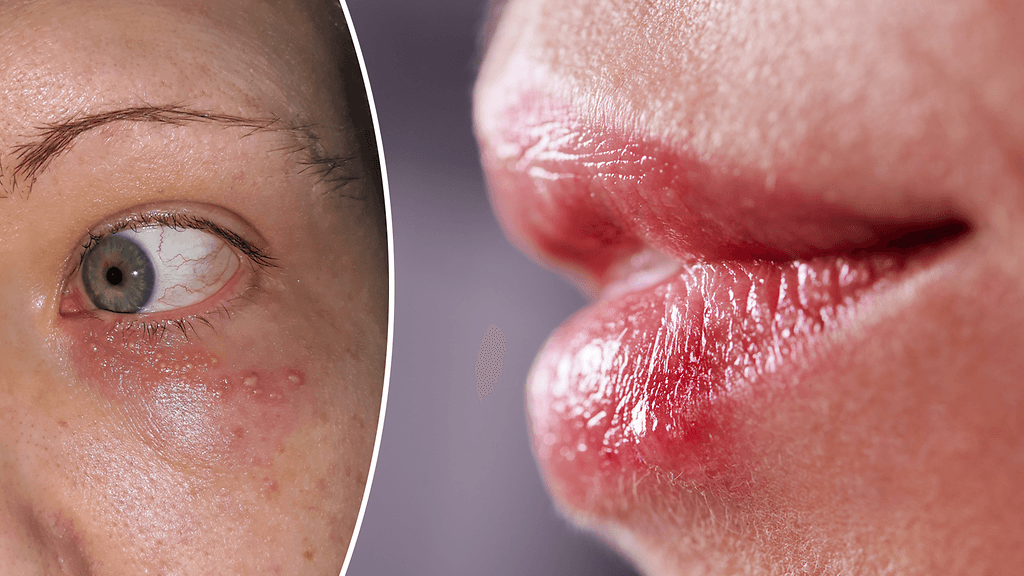 Huuliherpes eli yskänrokko voi levitä myös silmän alueelle.