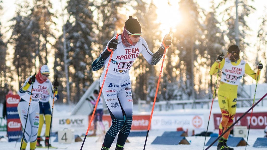 Niko Anttola voitti MM-hopeaa Norjan Lygnassa. Kuva Suomen cupin hiihdoista Imatralta.