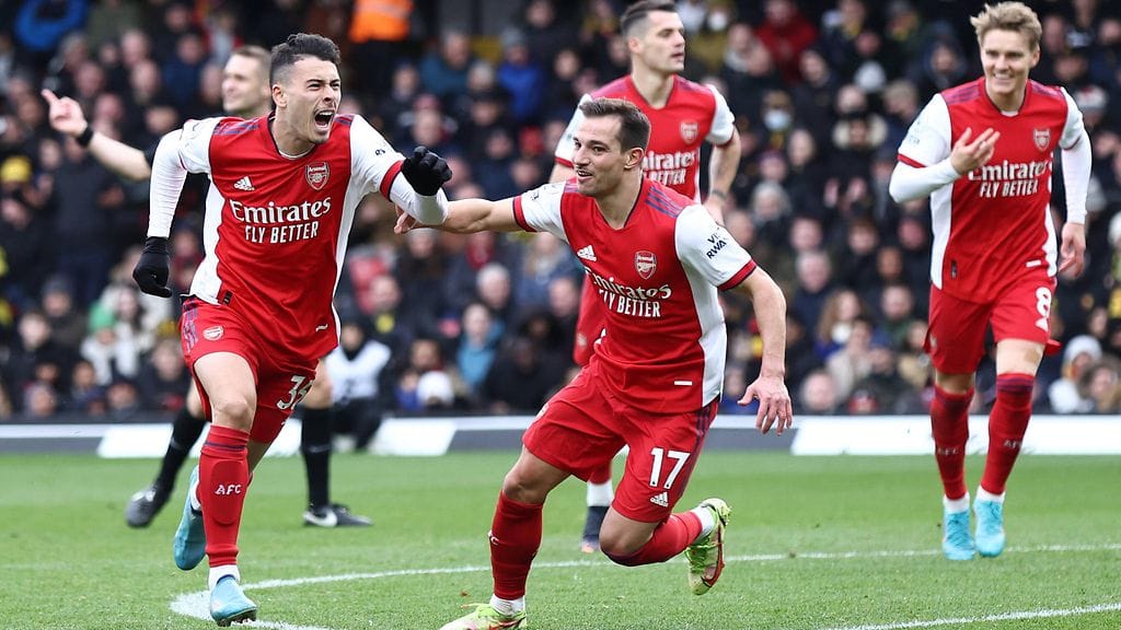 Gabriel Martinelli vastasi Arsenalin voittomaalista Watfordia vastaan.
