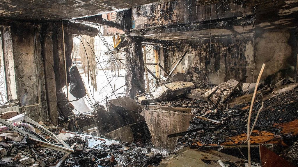 Tältä näytti asunto Venäjän tuhoisan iskun jälkeen Harkovassa 8. maaliskuuta.