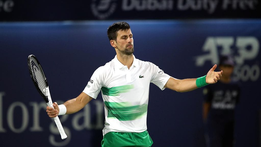 Novak Djokovic pelasi kuluvan vuoden ainoan turnauksensa Dubaissa helmikuussa. Matka tyssäsi puolivälieriin.