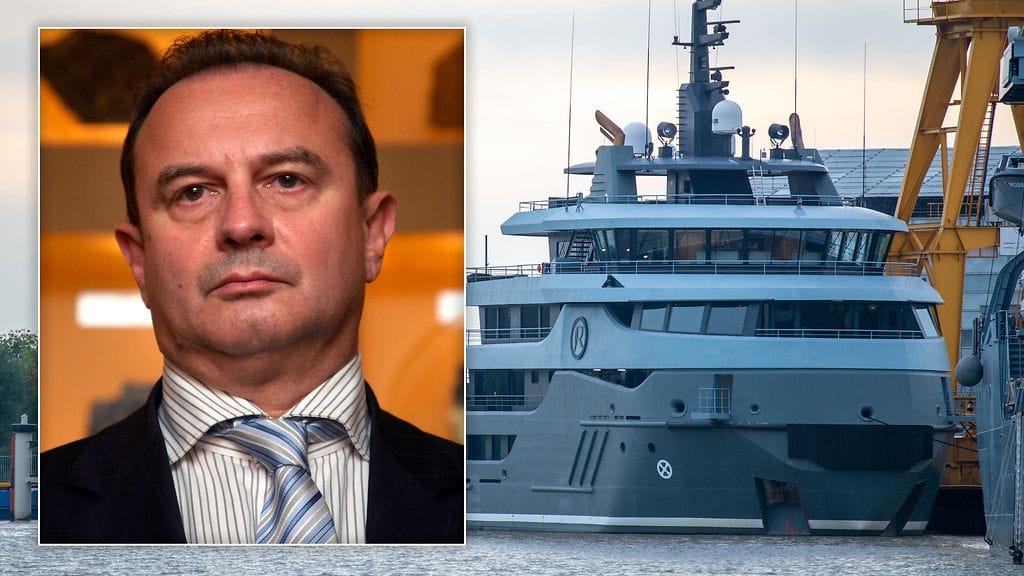 Venäläismiljonääri Vladimir Strzhalkovsky ja taustalla Ragnar-luksusjahti.