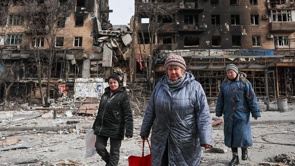 Mariupol on ollut yksi Ukrainan sodan päänäyttämöistä. Venäläisen tietotoimisto TASSin julkaisema kuva on huhtikuun 1. päivältä.