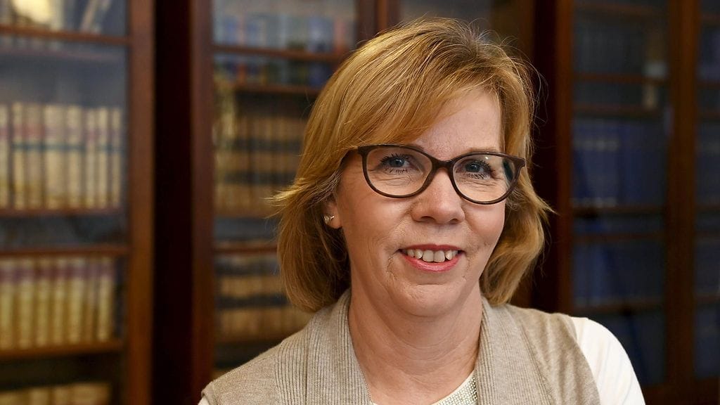 Oikeusministeri Anna-Maja Henriksson helmikuussa.