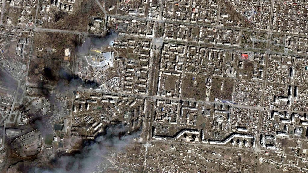 Satelliittikuva Mariupolista 5.4.2022