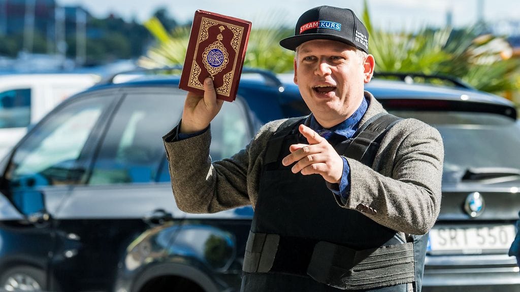 Rasmus Paludan johtaa perustamaansa äärioikeistolaista Stram Kurs -puoluetta Tanskassa.