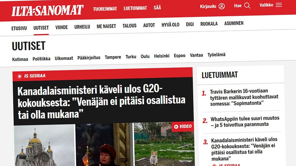 Venäjä on estänyt pääsyn Ilta-Sanomien verkkosivustolle Venäjällä hyökkäyksen siviiliuhreista kertoneen venäjänkielisen artikkelin takia. Kuvituskuva.