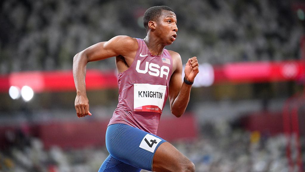 Erriyon Knighton juoksi 17-vuotiaana Tokion olympialaisten 200 metrin finaalissa neljänneksi elokuussa 2021.