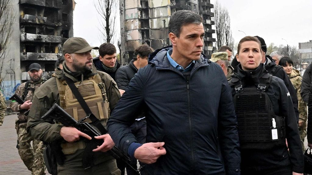 Espanjan pääministeri Pedro Sanchez vieraili Ukrainassa huhtikuussa.