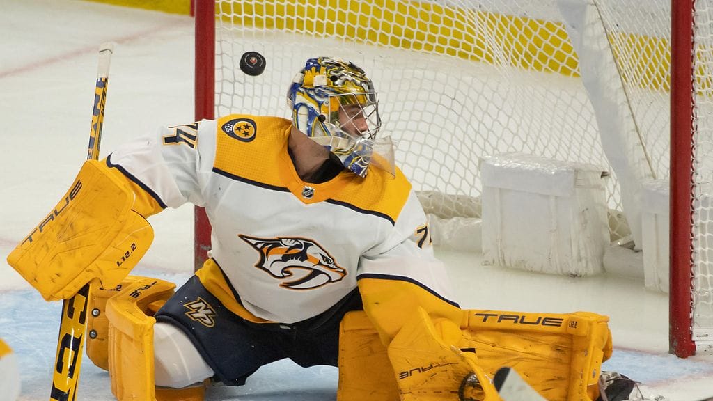 Juuse Saros on sivussa ainakin kahdesta ensimmäisestä pudotuspeliottelusta.