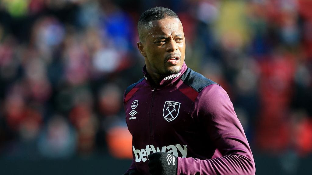 Patrice Evra edusti West Hamia vuonna 2018.