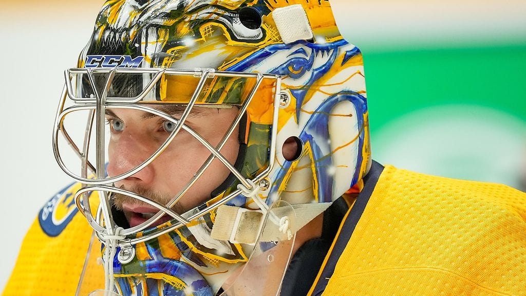 Juuse Saros on ehdolla NHL:n parhaaksi maalivahdiksi.