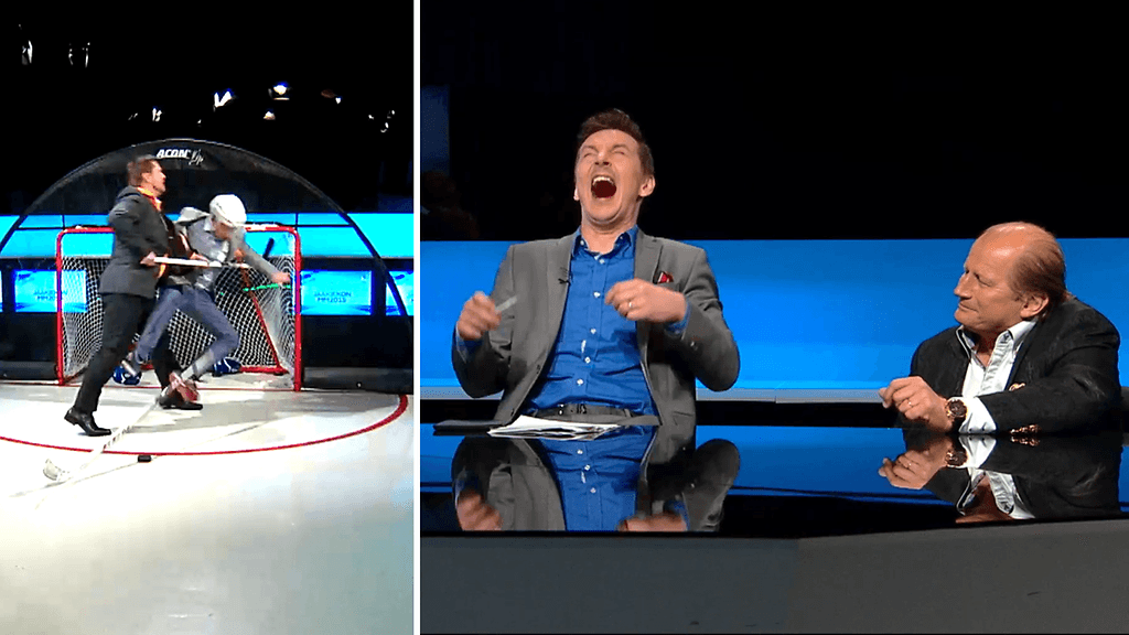 Juhani Tamminen ja Tero Lehterä studiossa.