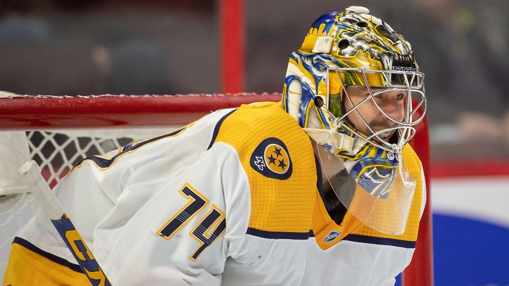 Vezina Trophyn voittajaehdokkaaksi listatun Juuse Saroksen kausi päättyi loukkaantumiseen.