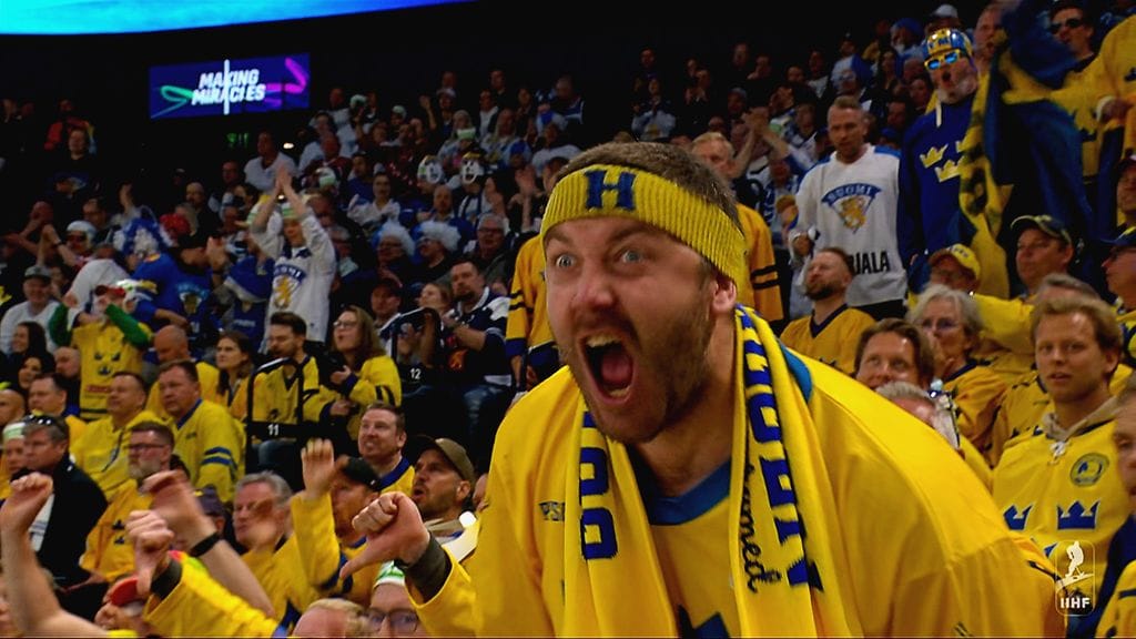 Ruotsalaisfani Nokia Arenassa.