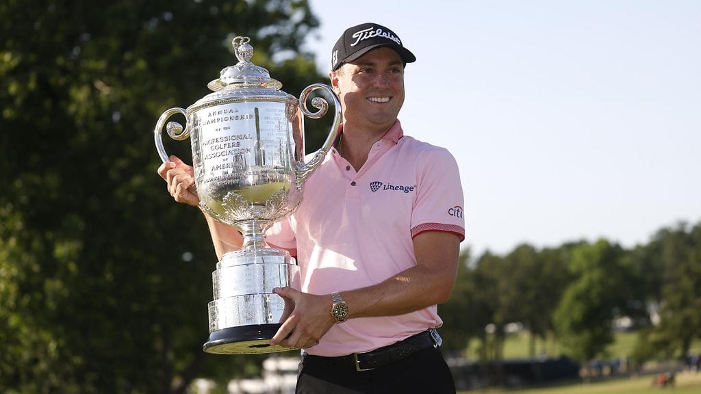 Justin Thomas voitti PGA-mestaruuden Tulsassa.