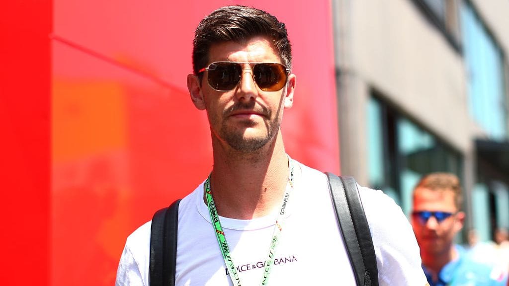 Thibaut Courtois vieraili Espanjan GP:n varikolla viikonloppuna.