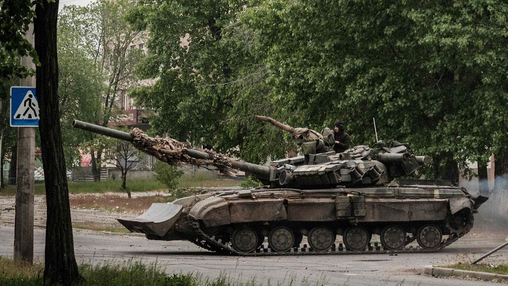 Ukrainan panssarivaunu Severodonetskissa 18. toukokuuta.