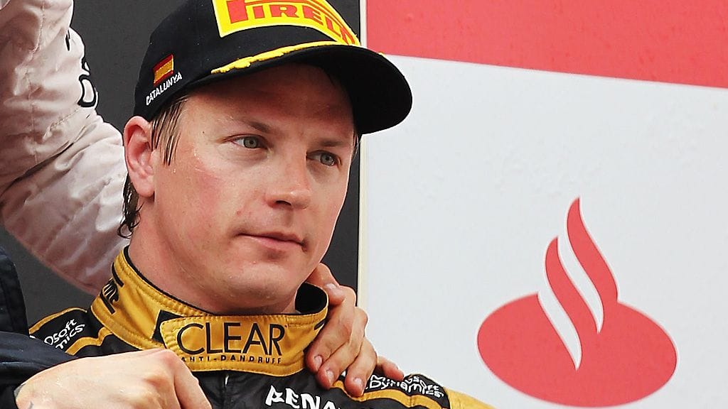 Kimi Räikkönen Espanjan GP:n palkintopallilla