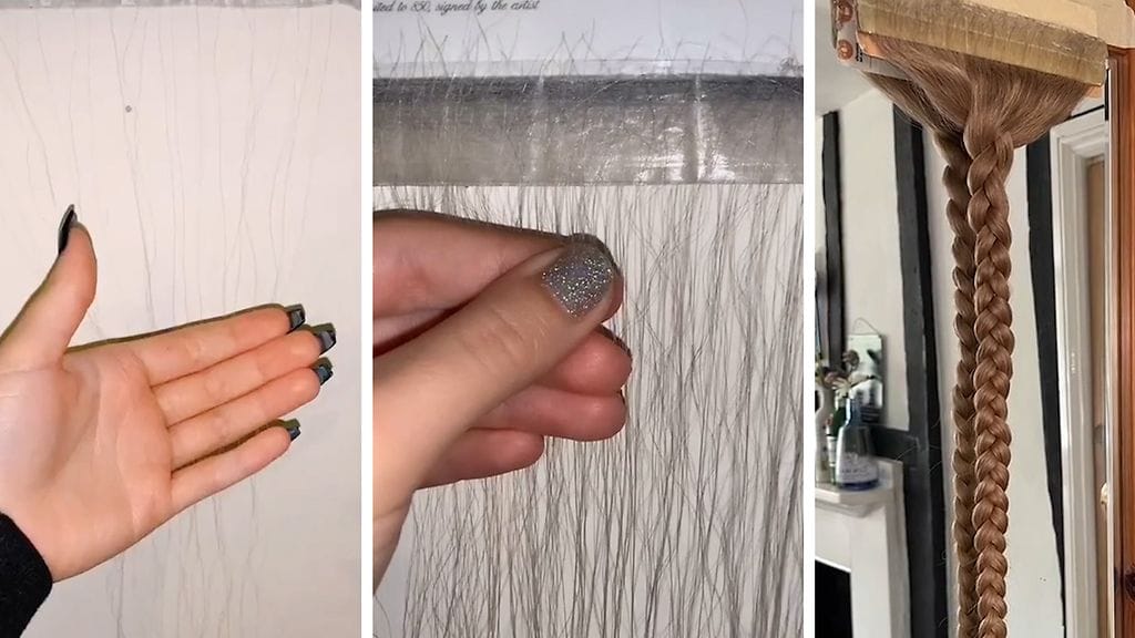 Olivia keräilee hiuksia.