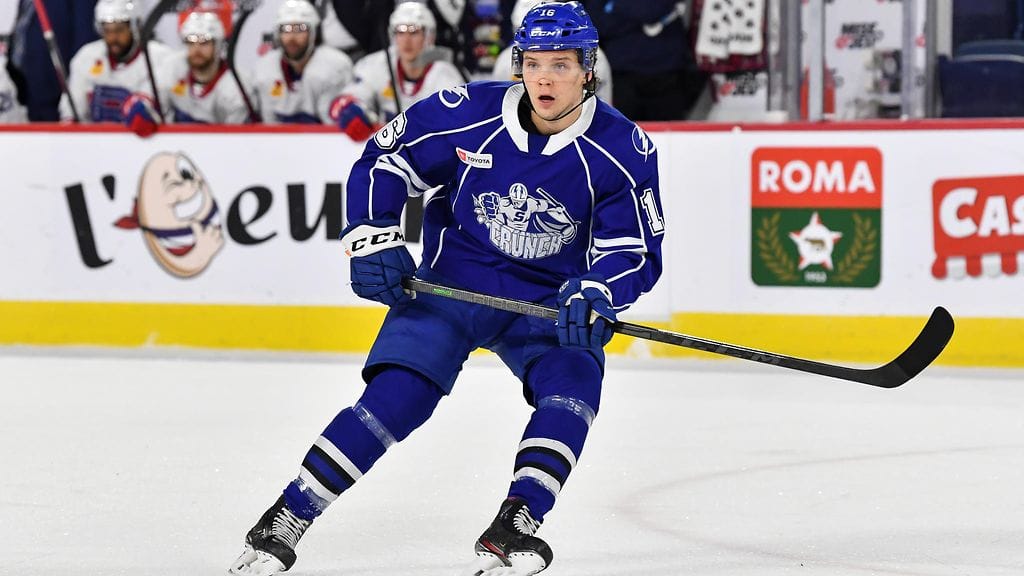 Otto Somppi Syracuse Crunchin riveissä AHL:ssä kuluneella kaudella.