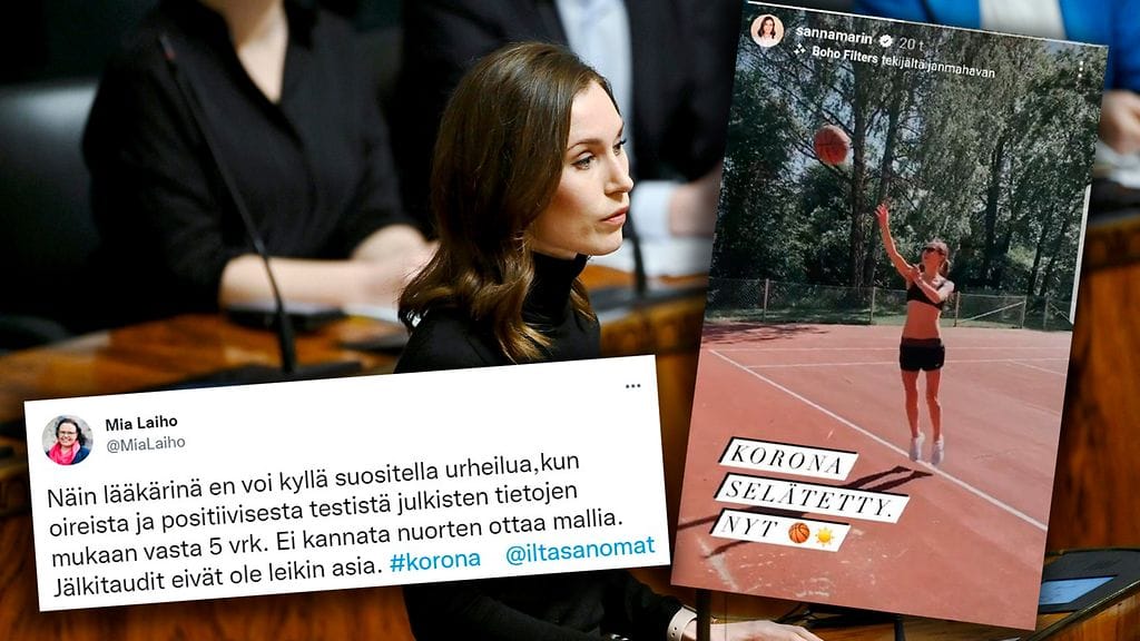 Sunnuntaina Instargramiin koripallopäivityksen ladannut Sanna Marin sai Kokoomuksen Mia Laiholta kritiikkiä Twitterissä.