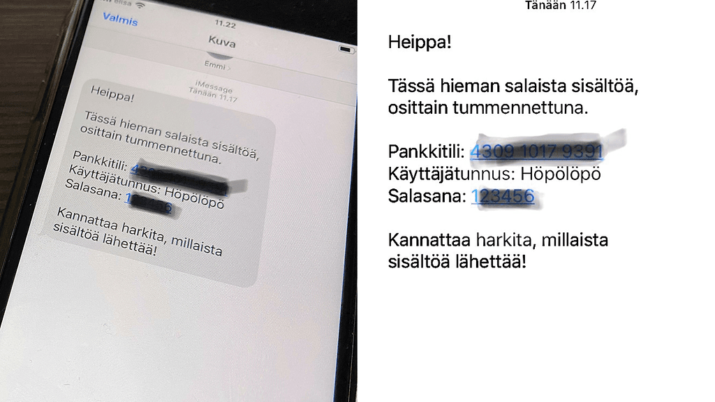 tummennettu ja paljastettu