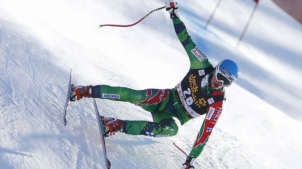 Andreas Romar Val Gardenan syöksyharjoituksissa.