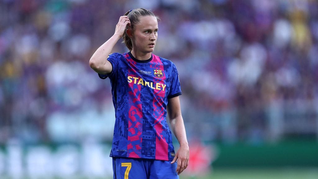 Caroline Graham Hansen pelasi jalka verisenä Mestarien liigan finaalissa.