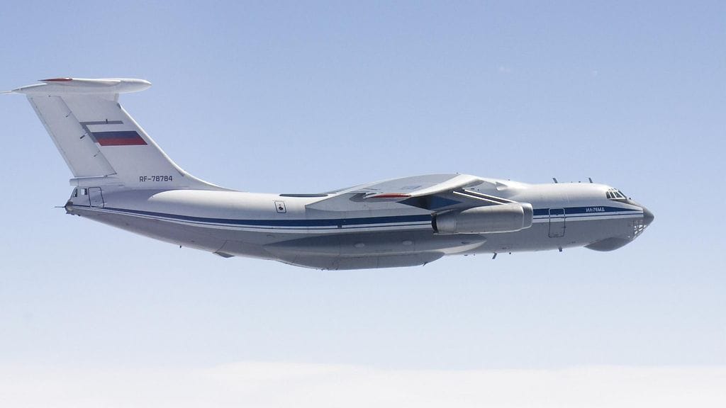 Venäjän ilmavoimien IL-76 kuljetuskone.
