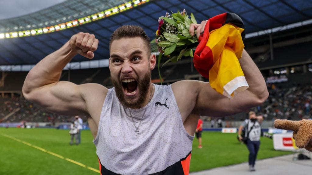 Saksan keihäshirmu Johannes Vetteriä ei Eugenessa nähdä.