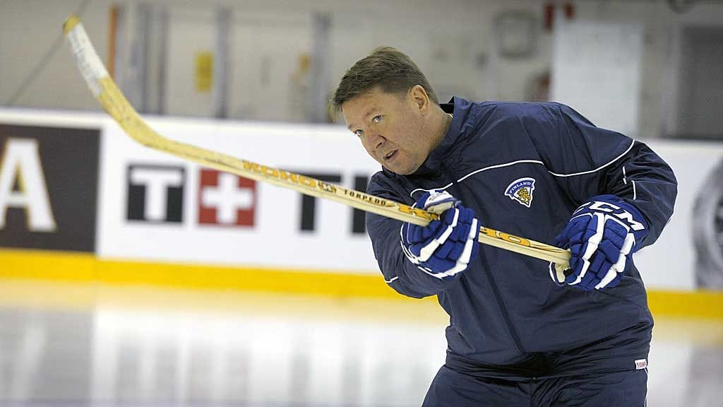 Jari Kurri maajoukkueen harjoituksissa.