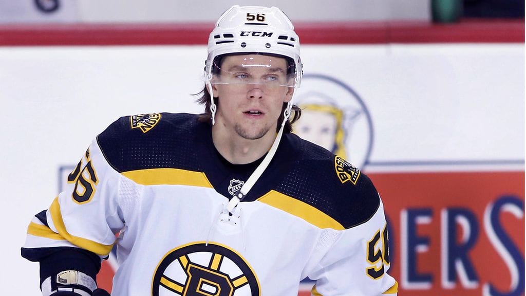 Erik Haula kaupattiin Boston Bruinsista New Jersey Devilsiin.