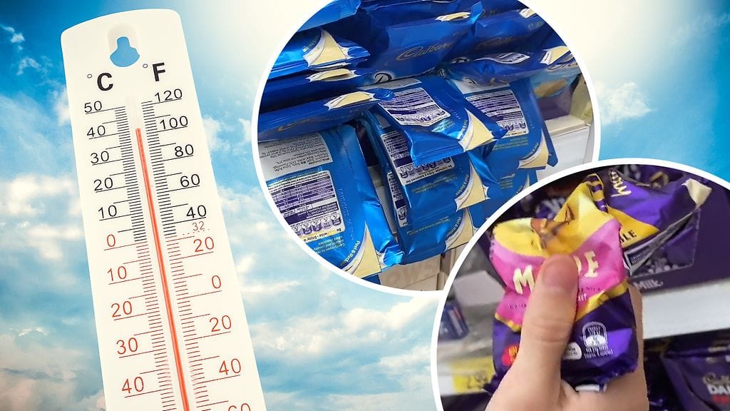 Suklaat sulivat hyllyille ennätysahelteessä.