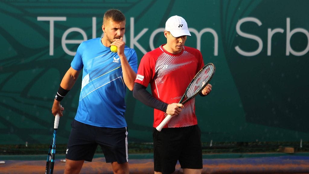 Lloyd Glasspool (vas.) ja Harri Heliövaara pelaavat hienoa kautta. Arkistokuva.