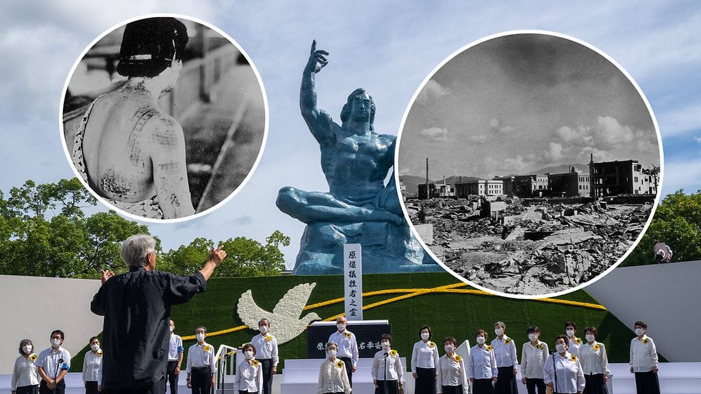 Nagasakin rauhanpuistossa atomipommin putoamispaikalla järjestettiin muistotilaisuus 77 vuotta pommituksen jälkeen.