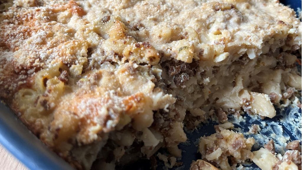 Soijarouheesta saa tehtyä maistuvan makaronilaatikon.